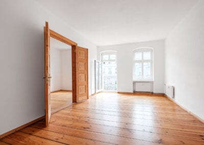 Living room with wooden flooring