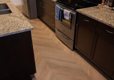 Munich Chevron floor installed in a kitchen